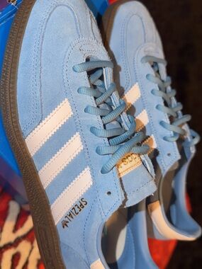 adidas Spezial Light Blue Suede Sneakers with White Stripes